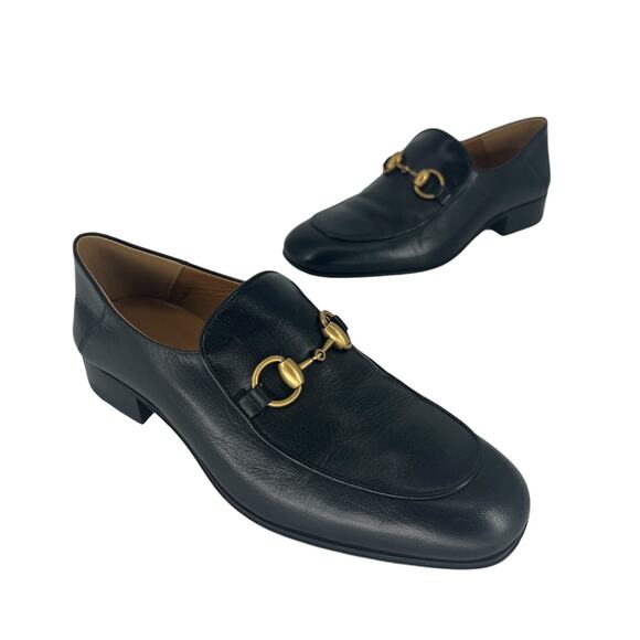 Gucci Goatskin Horsebit Quentin Convertible Mid-Heel Loafers Black - Picture 3 of 16